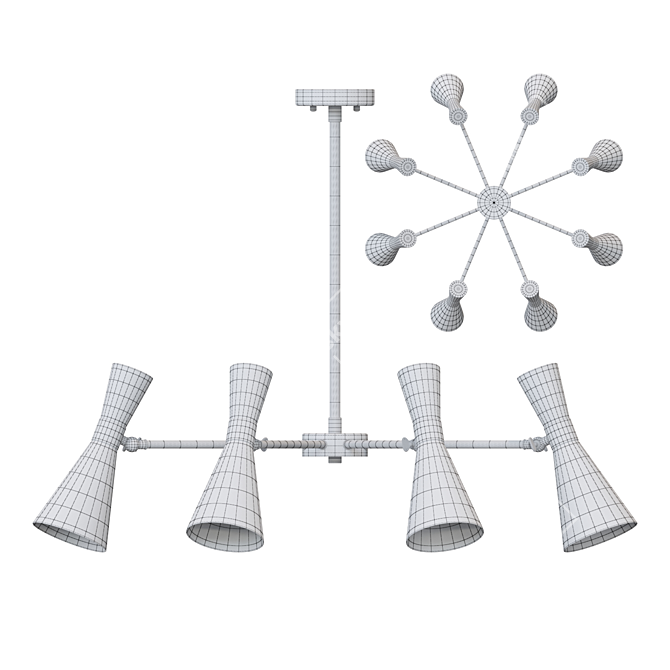 Elegant Hourglass Shaped Chandelier 3D model image 3