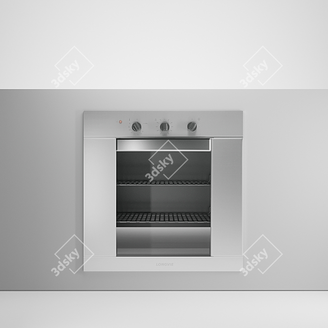 Elegant Glass & Stainless Oven 3D model image 1