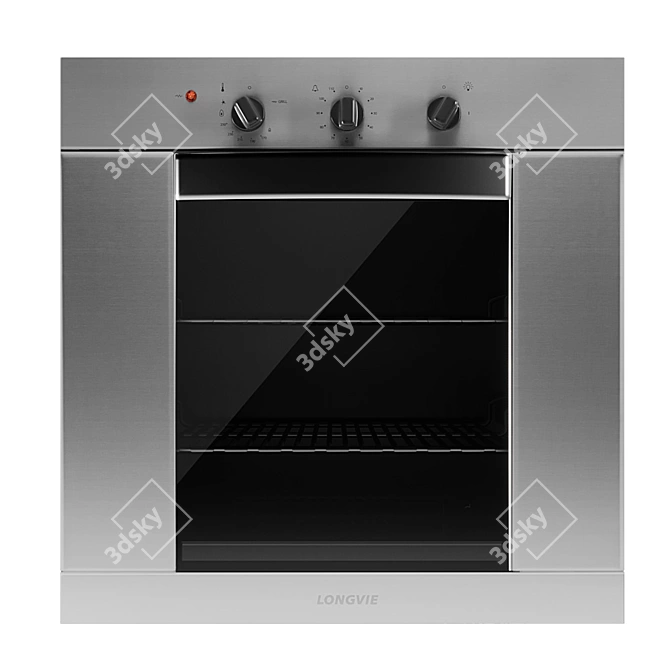 Elegant Glass & Stainless Oven 3D model image 4