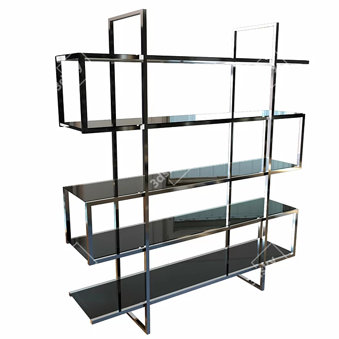 Sleek Stainless Steel Cabinet 3D model image 3