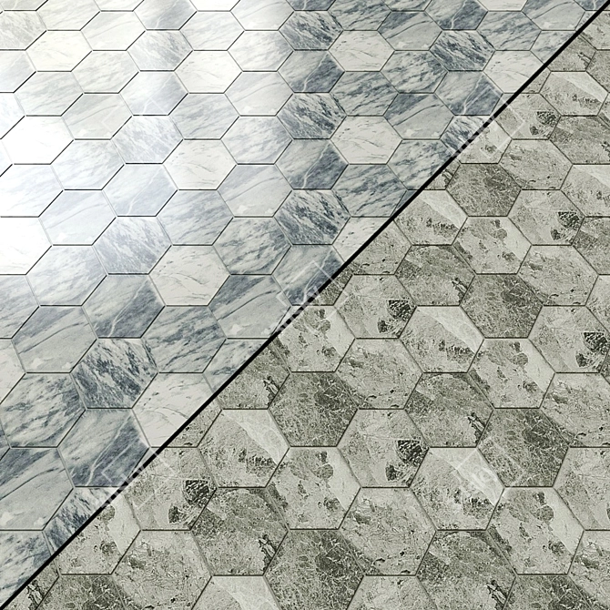 Italon Sharm Extra: Hexagon Mosaic Tiles 3D model image 1