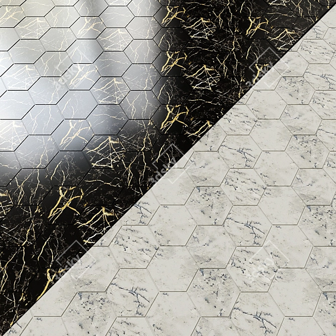 Italon Sharm Extra: Hexagon Mosaic Tiles 3D model image 3