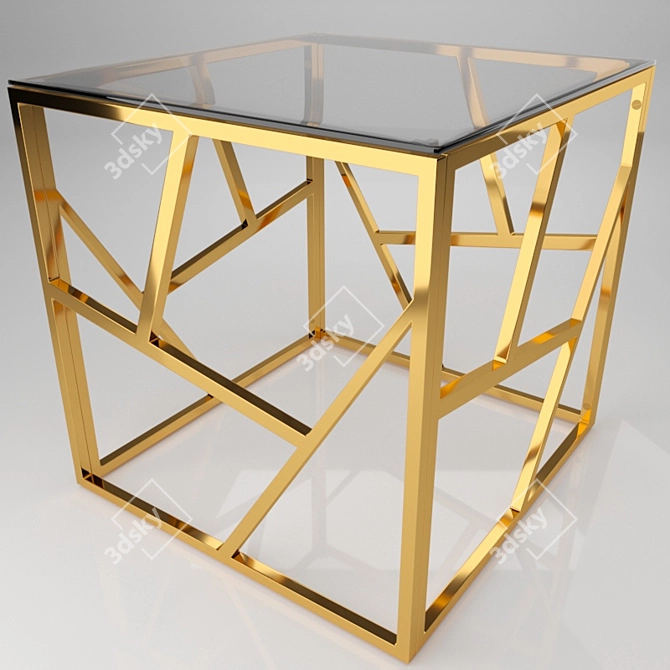 Modern Metal Glass Coffee Table: Garda 3D model image 1