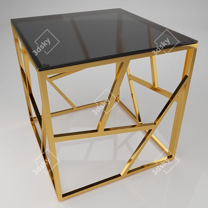 Modern Metal Glass Coffee Table: Garda 3D model image 3