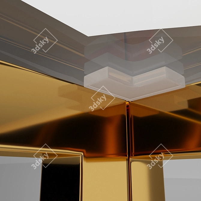 Modern Metal Glass Coffee Table: Garda 3D model image 5
