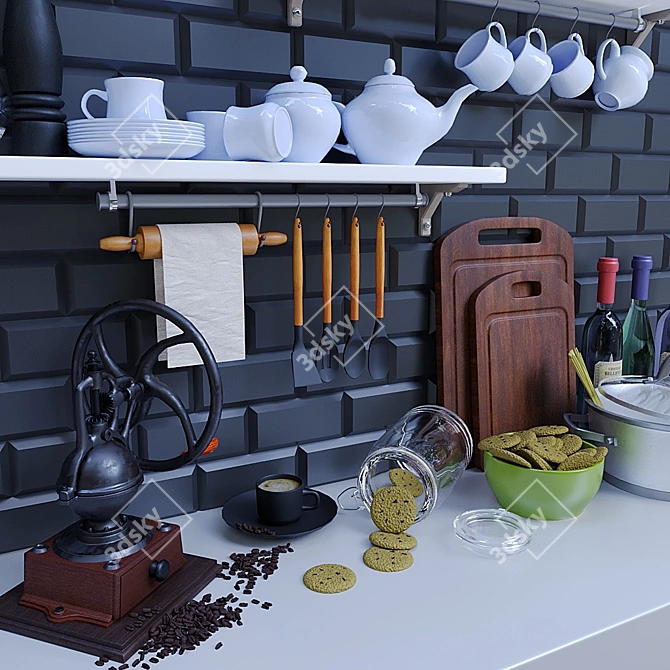 Complete Kitchen Essentials Set 3D model image 3