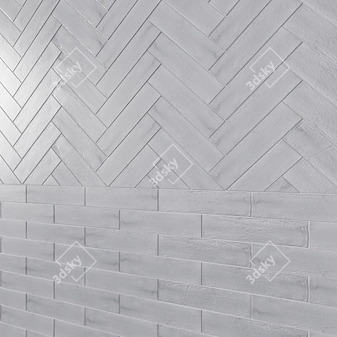 Oblique Range: Unique Porcelain Tiles 3D model image 3