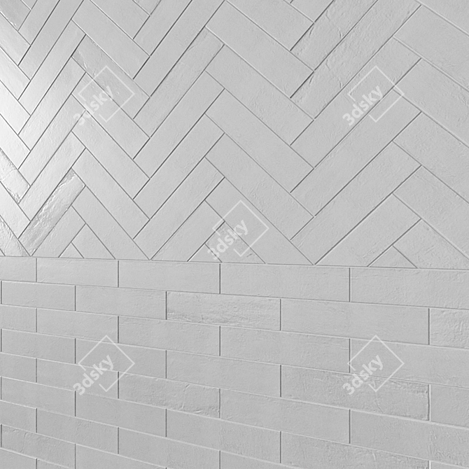 Oblique Range: Unique Porcelain Tiles 3D model image 4