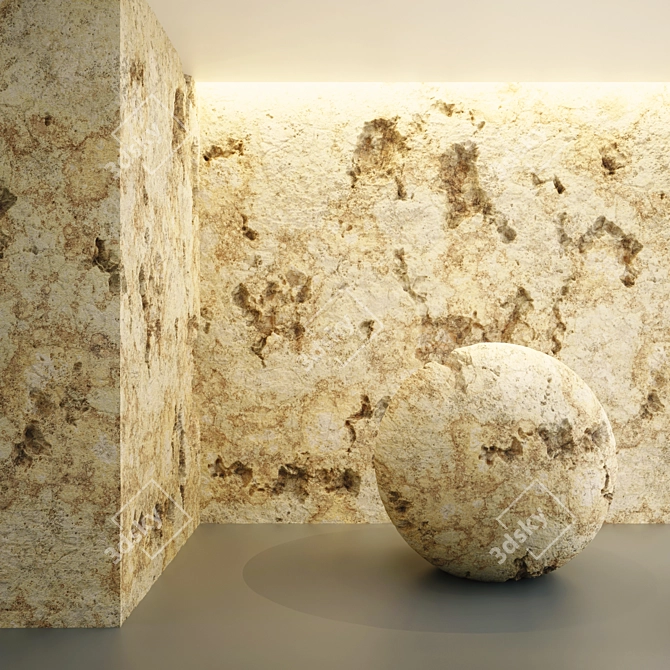 Beige Rock PBR Material 3D model image 2