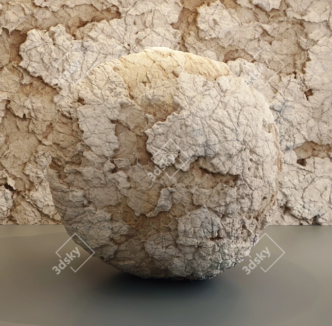 Beige Stone PBR Texture 3D model image 4