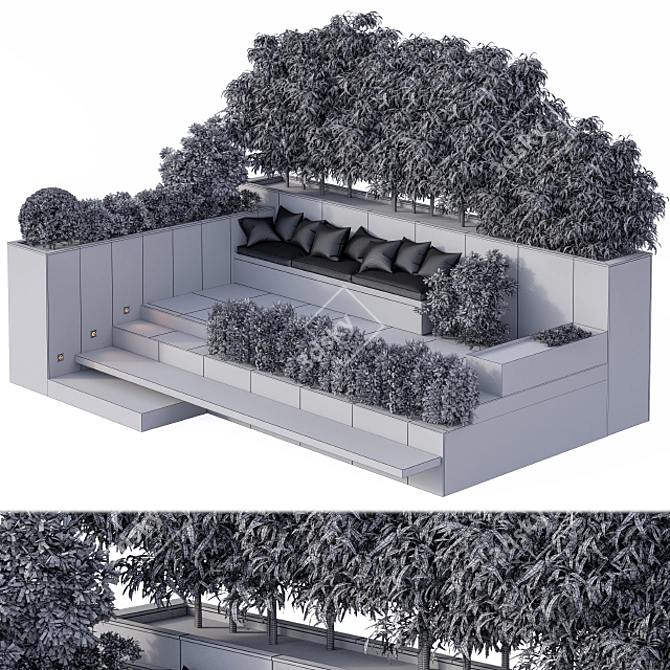 Modern Outdoor Furniture Set 3D model image 5