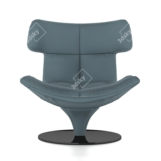 Title: Sleek Sphere Leather Chair 3D model image 2