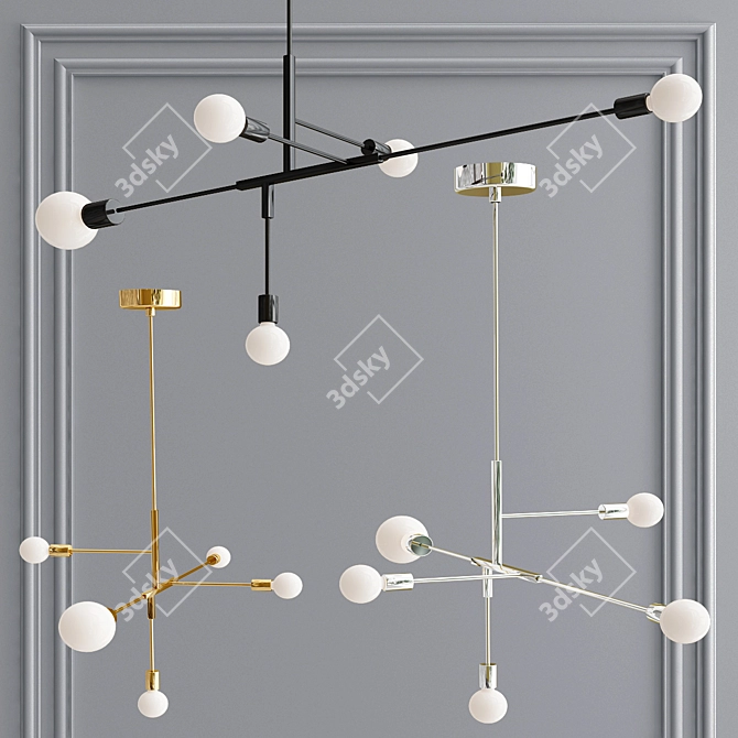 Pendant Light Collection 7 | Stylish and Versatile Lighting Solution 3D model image 2