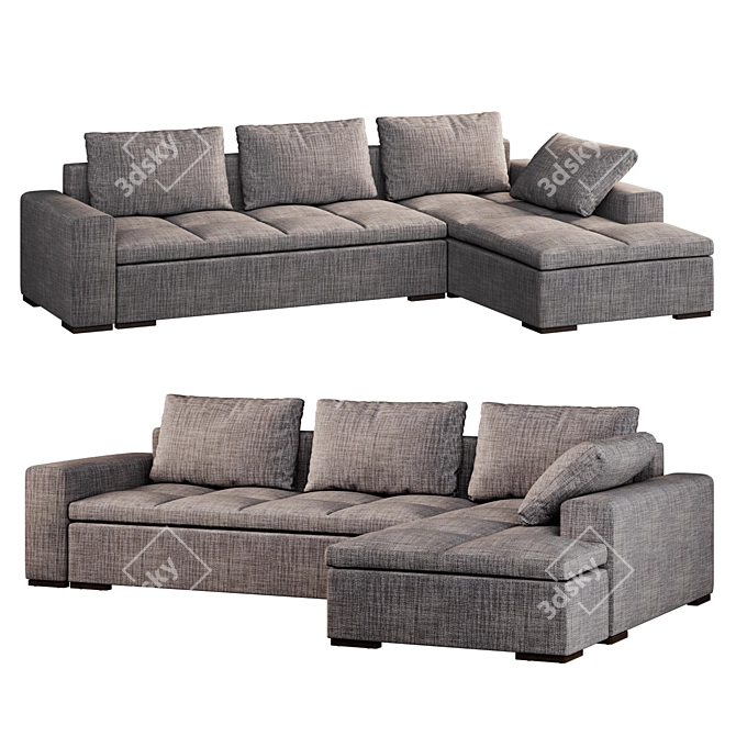 Luxury OM Leonardo Sofa 3D model image 1