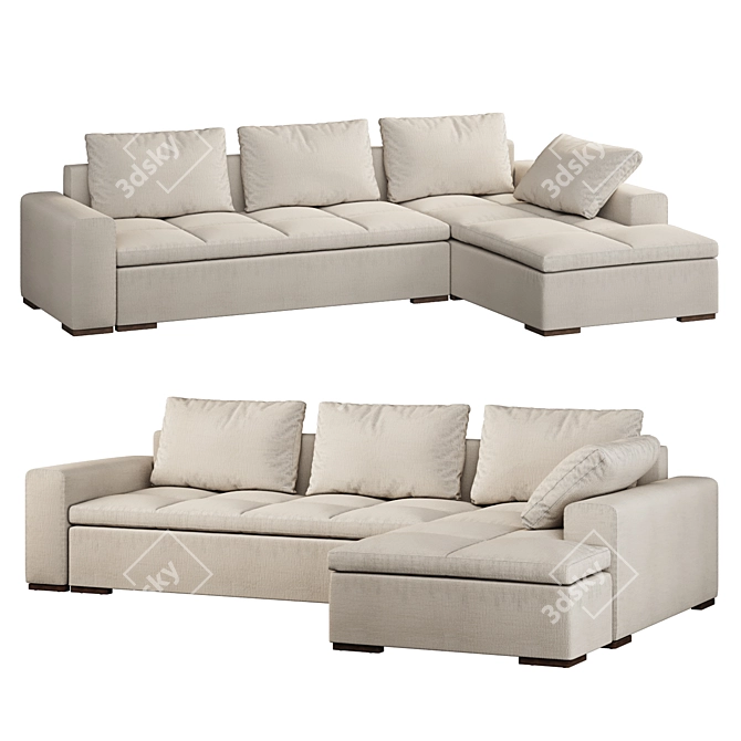 Luxury OM Leonardo Sofa 3D model image 2