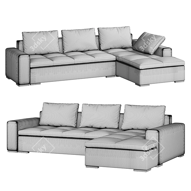 Luxury OM Leonardo Sofa 3D model image 3