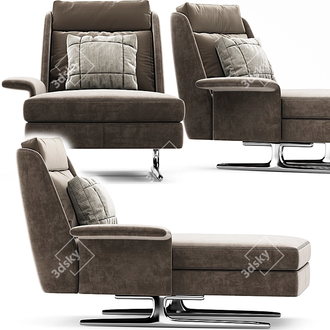 Minimalist Elegance: Minotti Spencer Chaise Lounge 3D model image 3