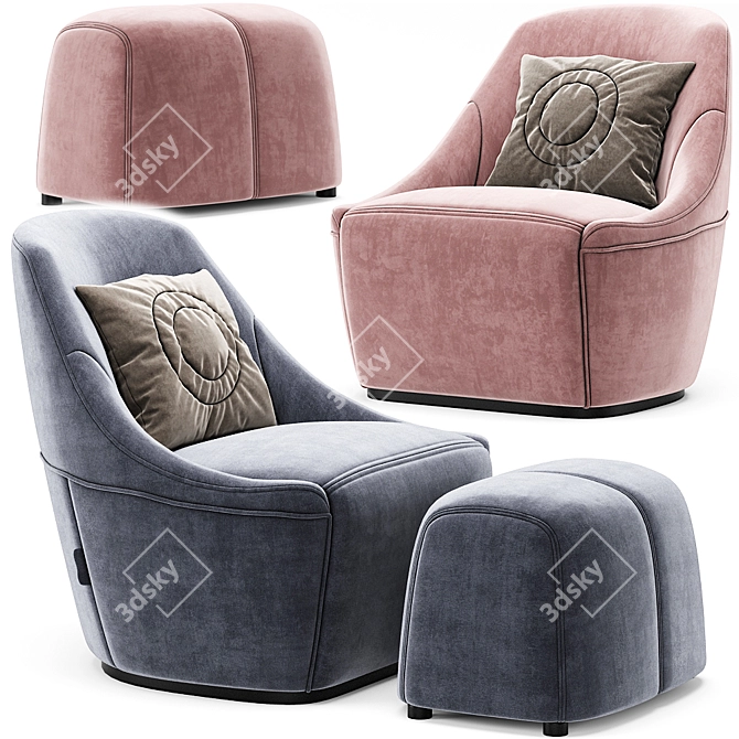 Elegant Swivel Chair: Calligaris Alma 3D model image 1