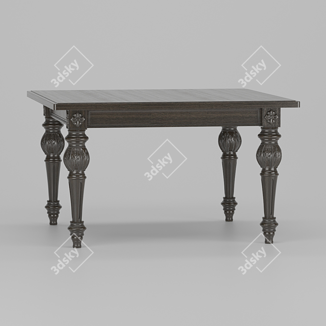 Classic Style Square Dining Table 3D model image 2