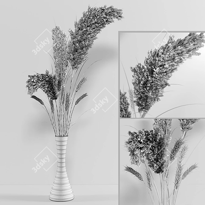 Natural Dry Plant Decor for Home 3D model image 4