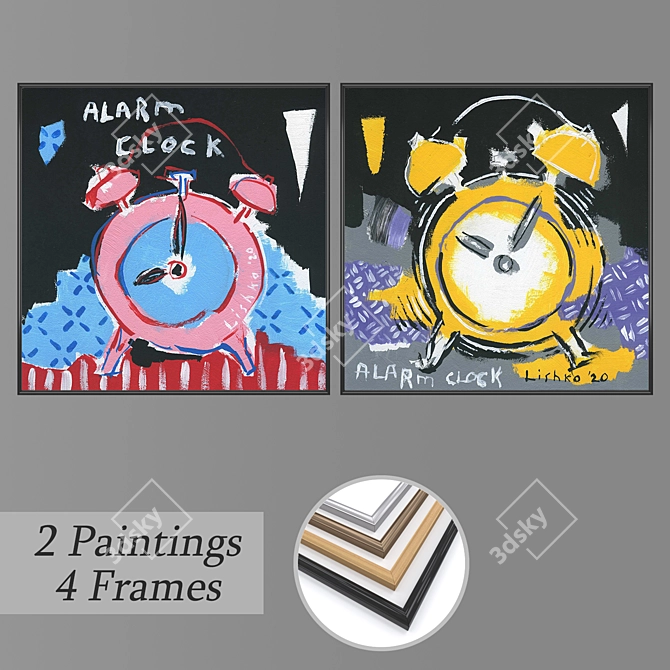 Elegant Wall Art Set with Multiple Frames 3D model image 1