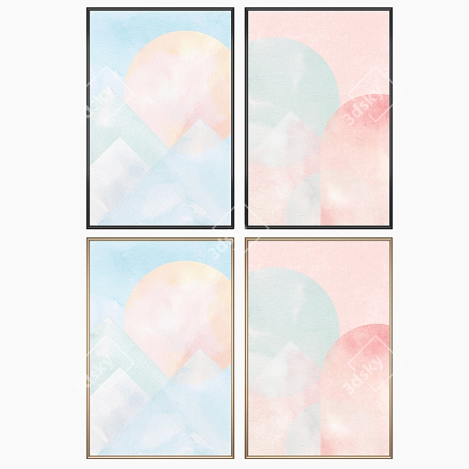 Multiframed Wall Art Set No. 1441 3D model image 2