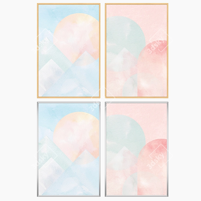 Multiframed Wall Art Set No. 1441 3D model image 3