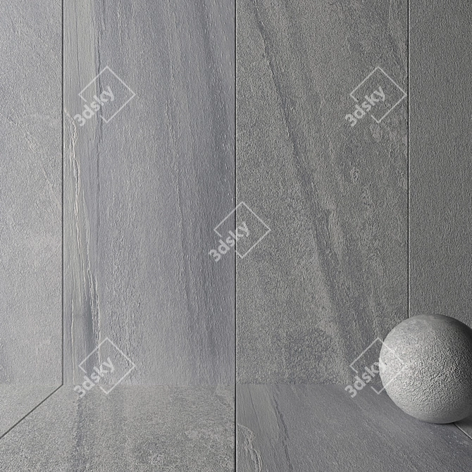 Santorini Ice Stone Wall: Elegant and Realistic 3D model image 2