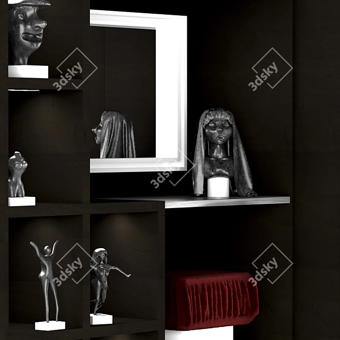 Stylish 3D Wardrobe 3D model image 2