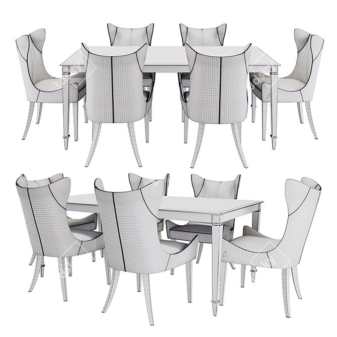 Elegant Regnum Dining Set 3D model image 2