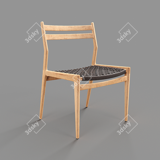 Versatile Woven Rope Dining Chair 3D model image 1