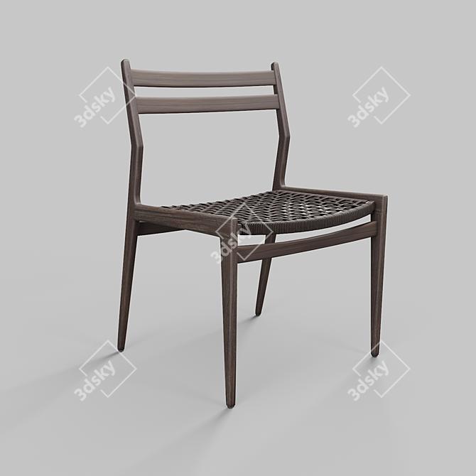 Versatile Woven Rope Dining Chair 3D model image 2