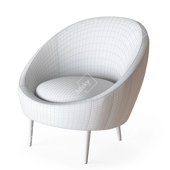 Contemporary Skye Barrel Chair: Stylish, Comfortable & Compact 3D model image 4