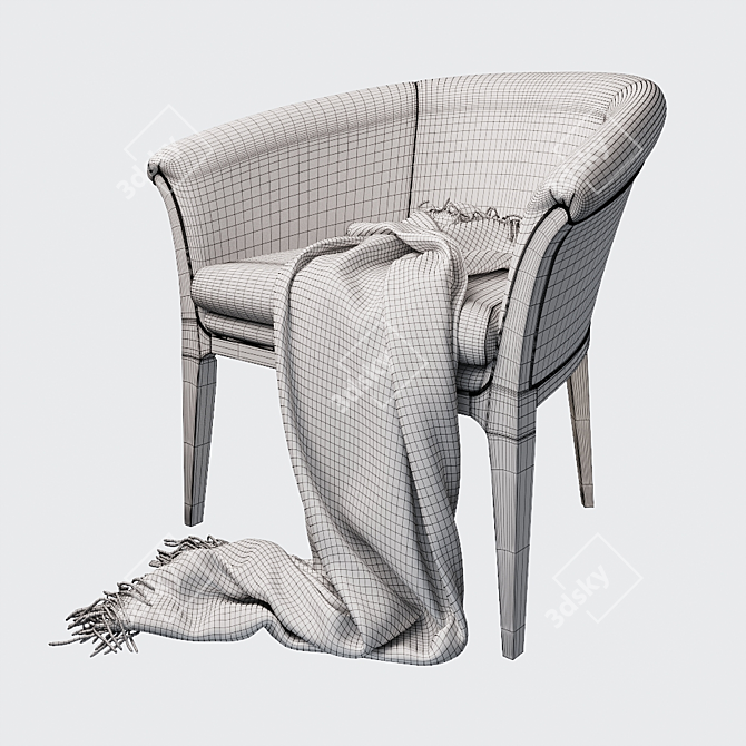 Fratelli Barri Roma Armchair: Chic & Compact 3D model image 2