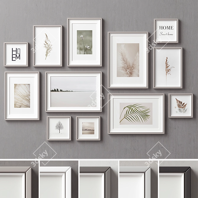 Multi-Color Picture Frames Set 3D model image 1