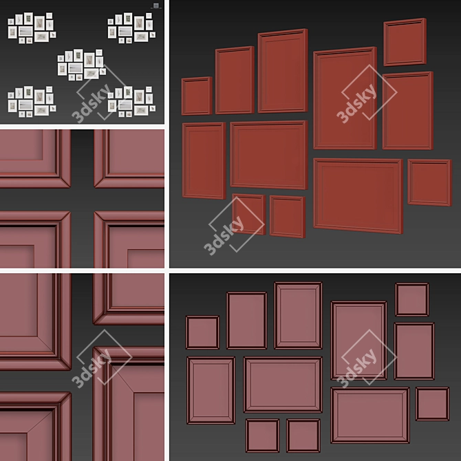 Multi-Color Picture Frames Set 3D model image 5