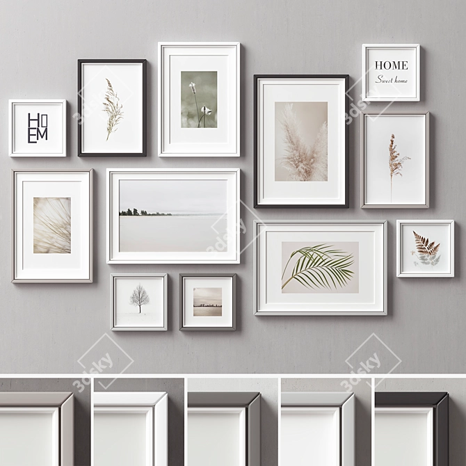 Multi-Color Picture Frames Set 3D model image 8