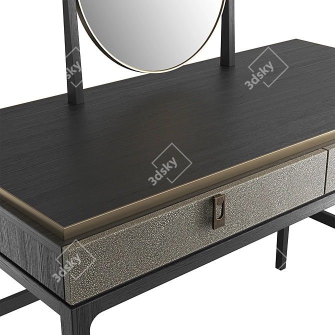 Glamour Dressing Table with Brass Accents 3D model image 3