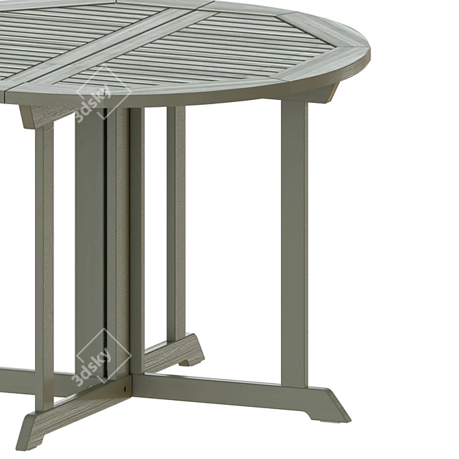 Outdoor Gray Stained Table & Chairs: Ikea Bondholmen 3D model image 4