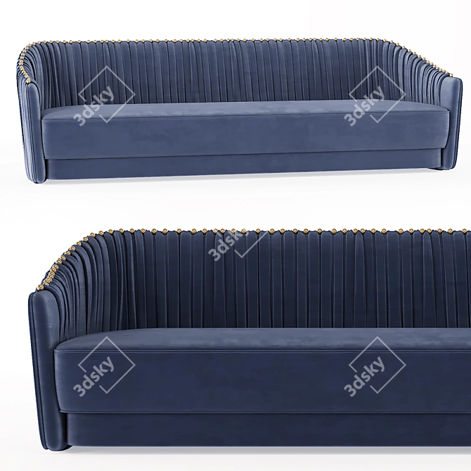 Sleek Modern Sofa 3D model image 1