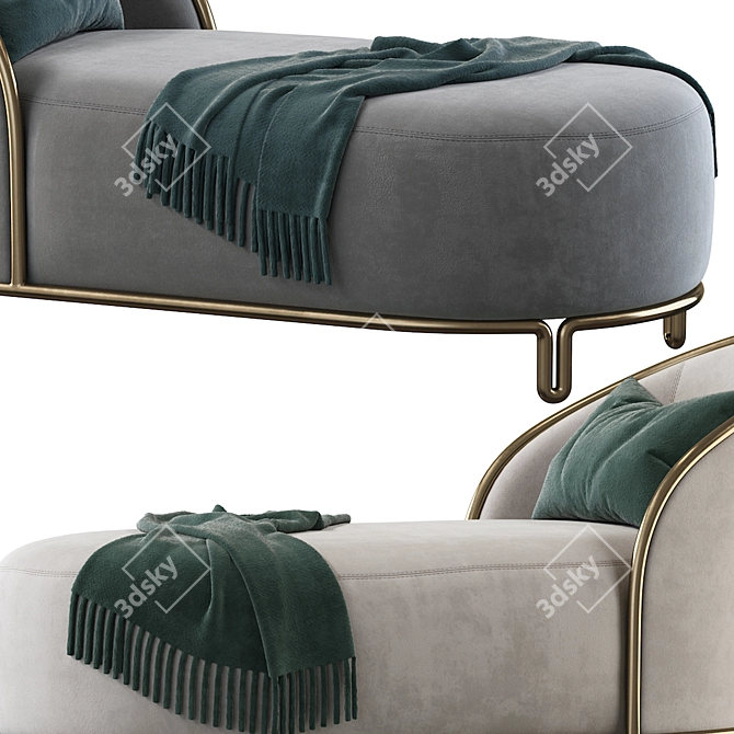 Elegant PIPE Chaise Lounge 3D model image 3