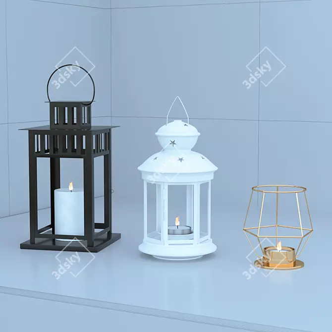 Elegant Candlestick Holder: Borbyu, Roter... 3D model image 1