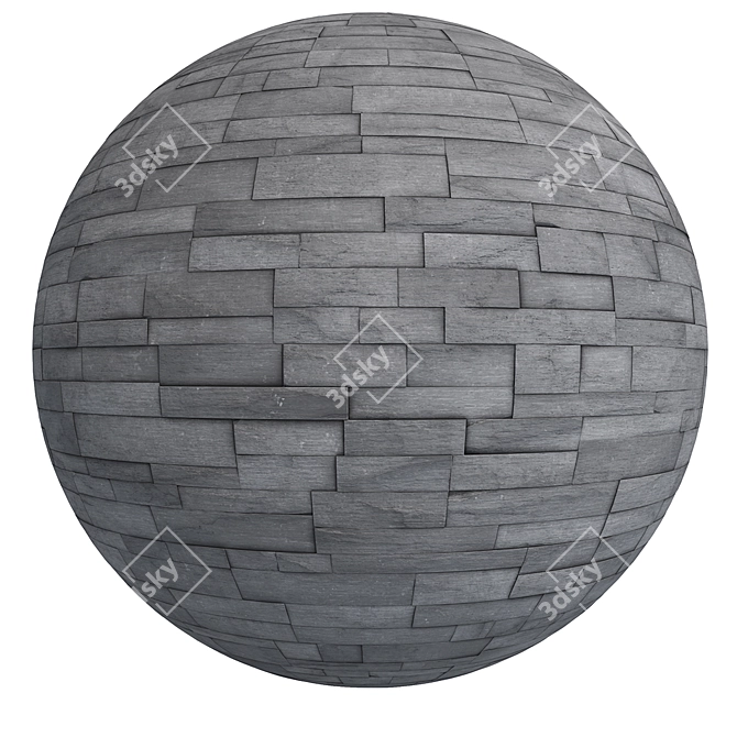 6K Tileable Gray Stone Wall Brick Mosaic: Corona & Vray Compatible 3D model image 4