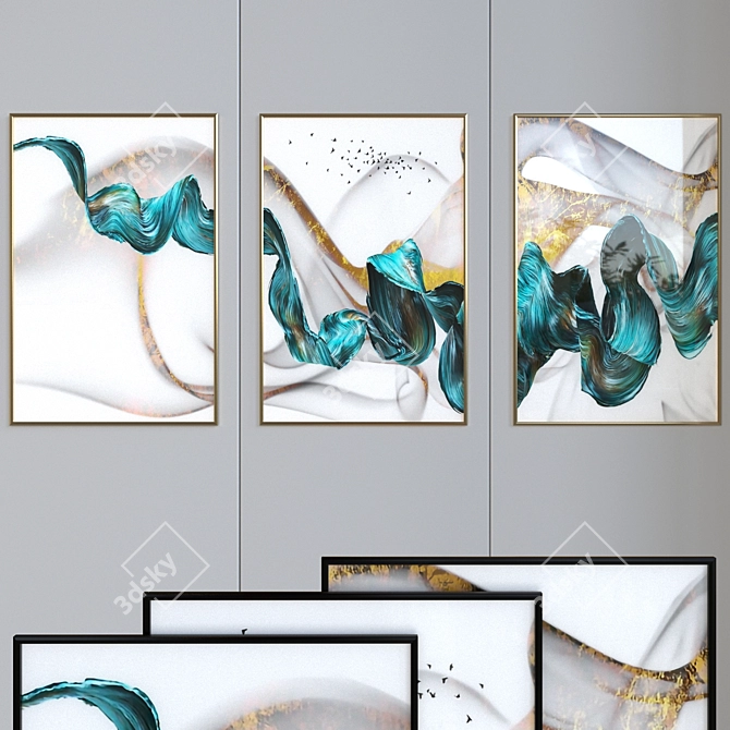 Vintage Blooms Canvas Art 3D model image 1