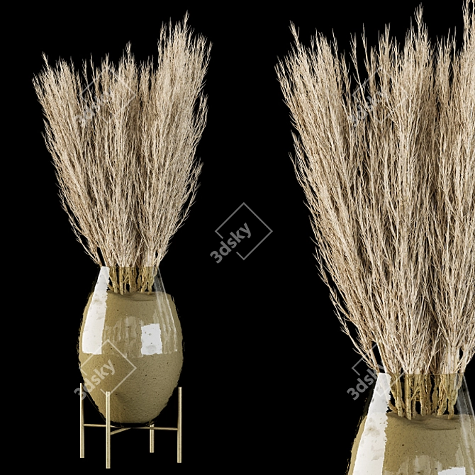 Botanical Bliss: Dried Plants Collection 3D model image 1