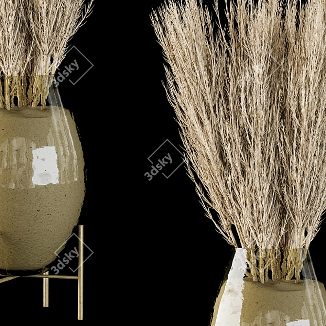 Botanical Bliss: Dried Plants Collection 3D model image 2