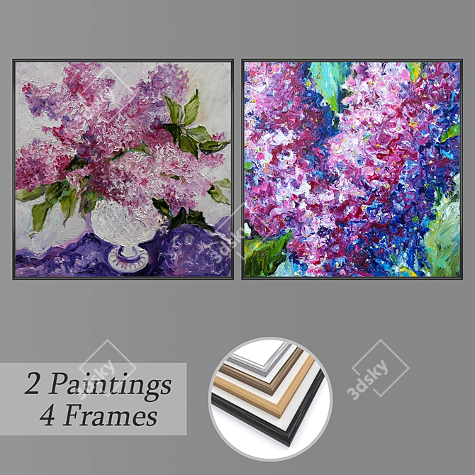 Modular Wall Art Set with Multiple Frames 3D model image 1