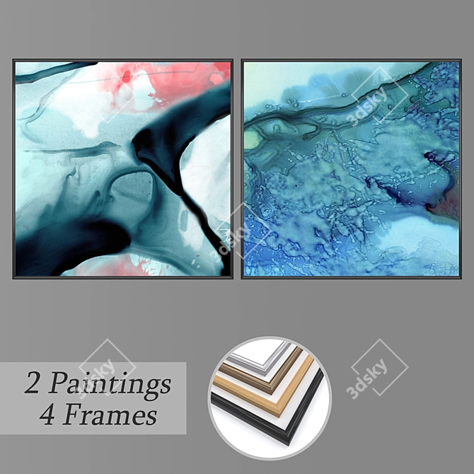 Elegant Wall Art Set 3D model image 1