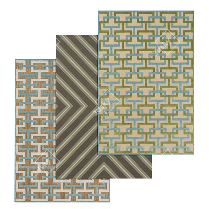 Premium Carpet Set: High-Quality Textures 3D model image 1