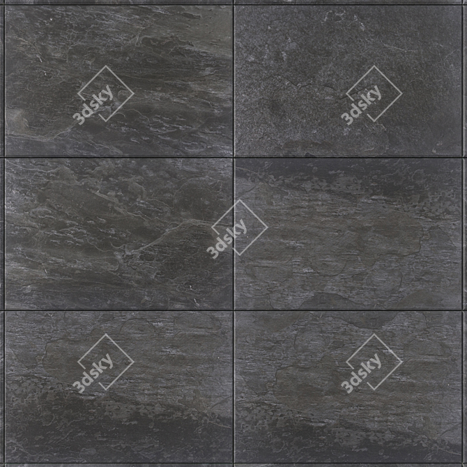 Alda Anthracite Stone Wall Tiles 3D model image 2